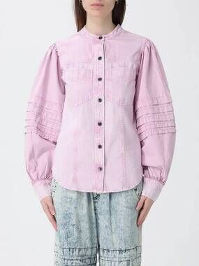 Isabel Marant Womens Mileda Button Front Shirt in Pink 36 S
